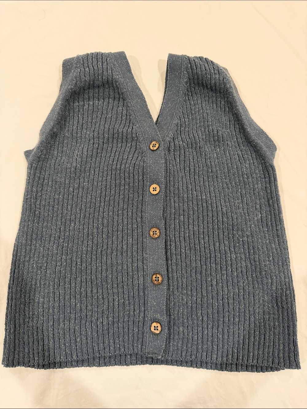 Free People Ribbed Button Front Sweater Vest - Charcoal